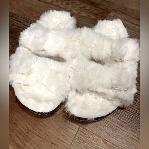 Birkenstock-style Fuzzy Sandals